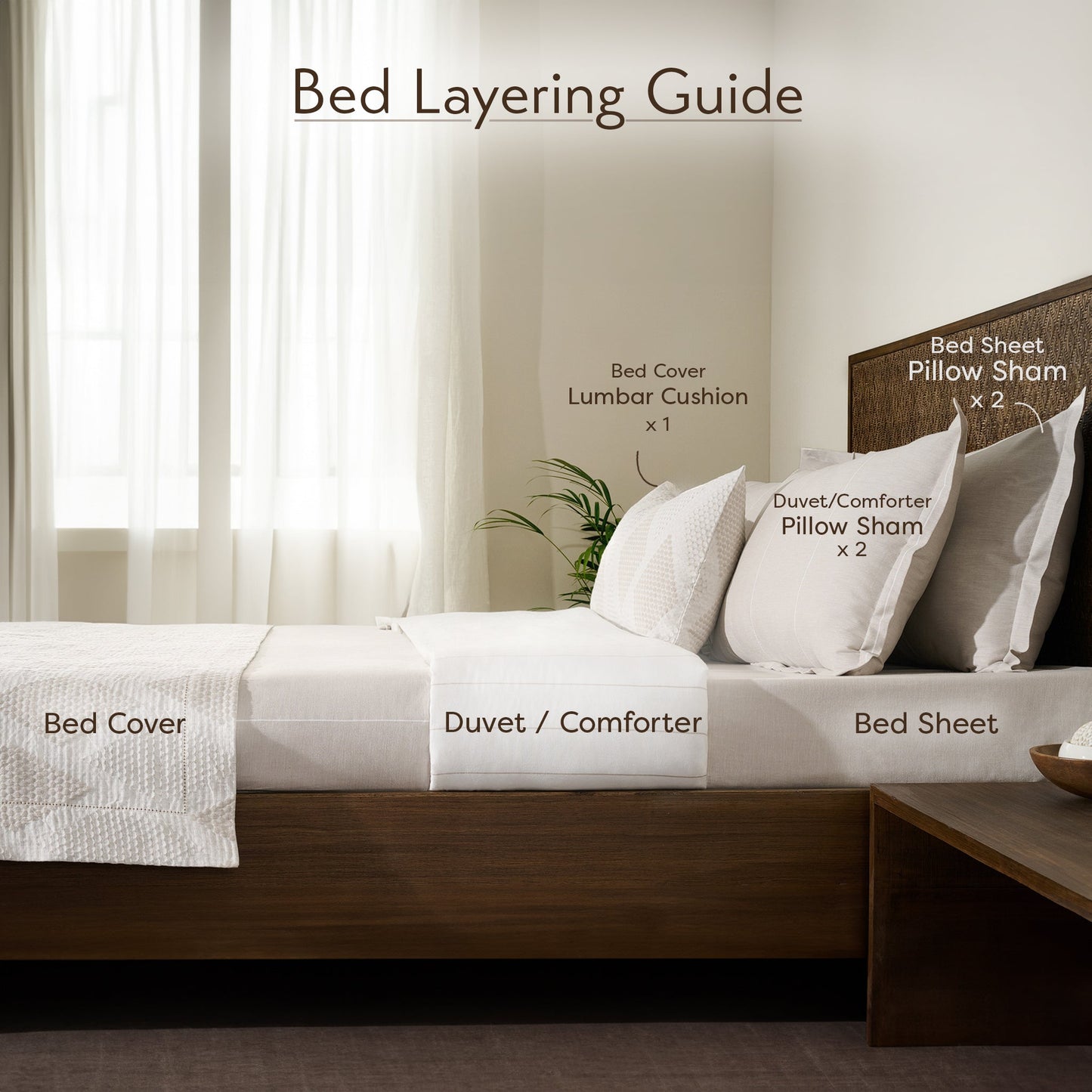 Bed Cover | Cotton Linen Jacquard Pearly | King & Queen Sizes with Cushion