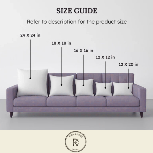 Durable Soft Canvas Jute Cushion Covers 12x18 inch Set of 2 | Sofa Couch Bedroom Living Room Office Decor