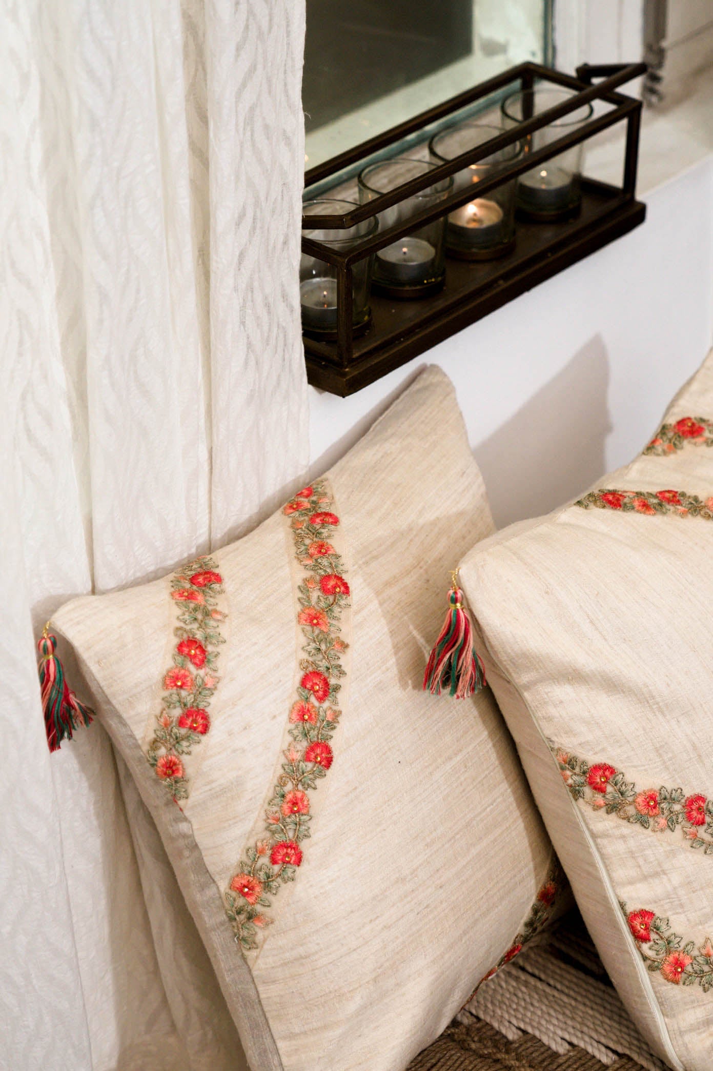 Ivory Handwoven Cushions - 1 pc