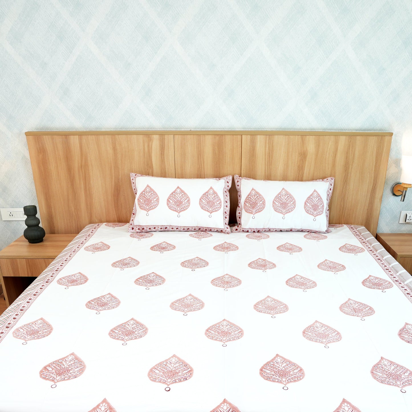 Bedsheet | Cotton Handblock Rajasthani | 3 Piece Set