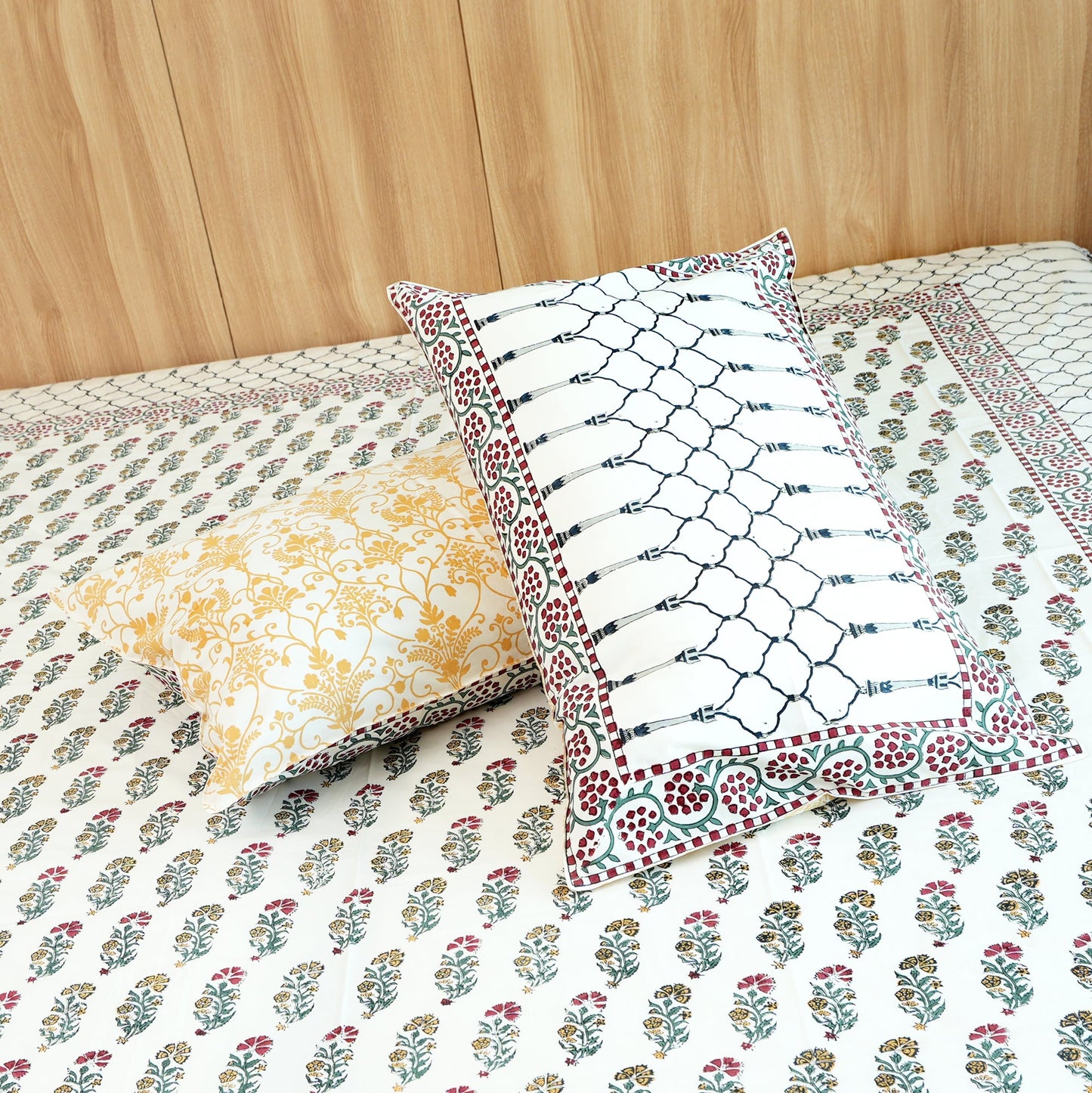 Bedsheet | Cotton Handblock Soft Breathable | Set of 3
