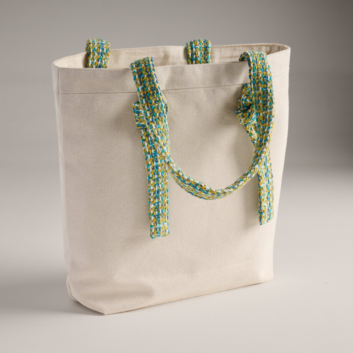 Tote Bag | Cotton Canvas Bag with Woven Handle