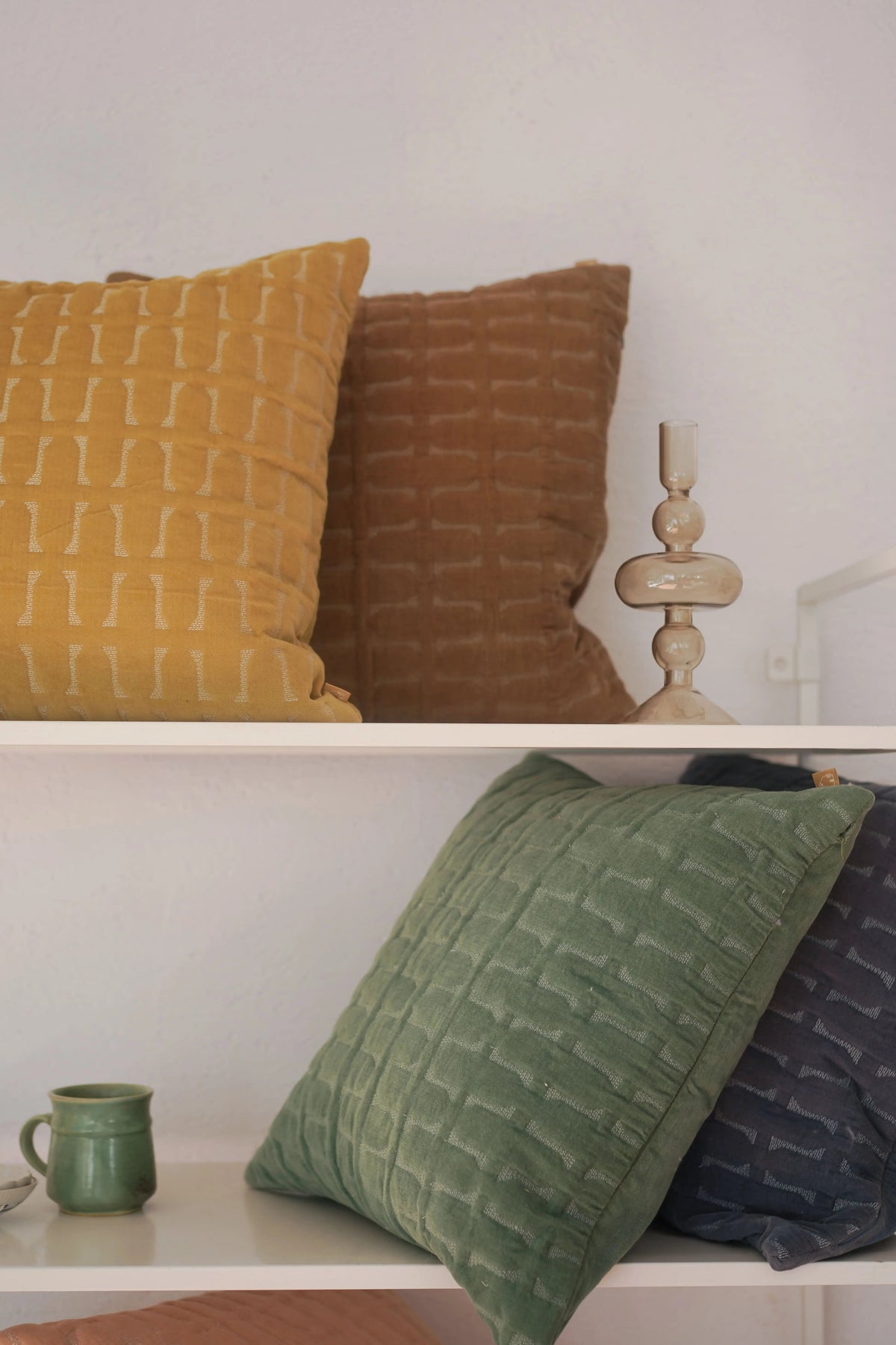 Twig Sand Embroidered Velvet Cushion Cover SanctuaryLiving