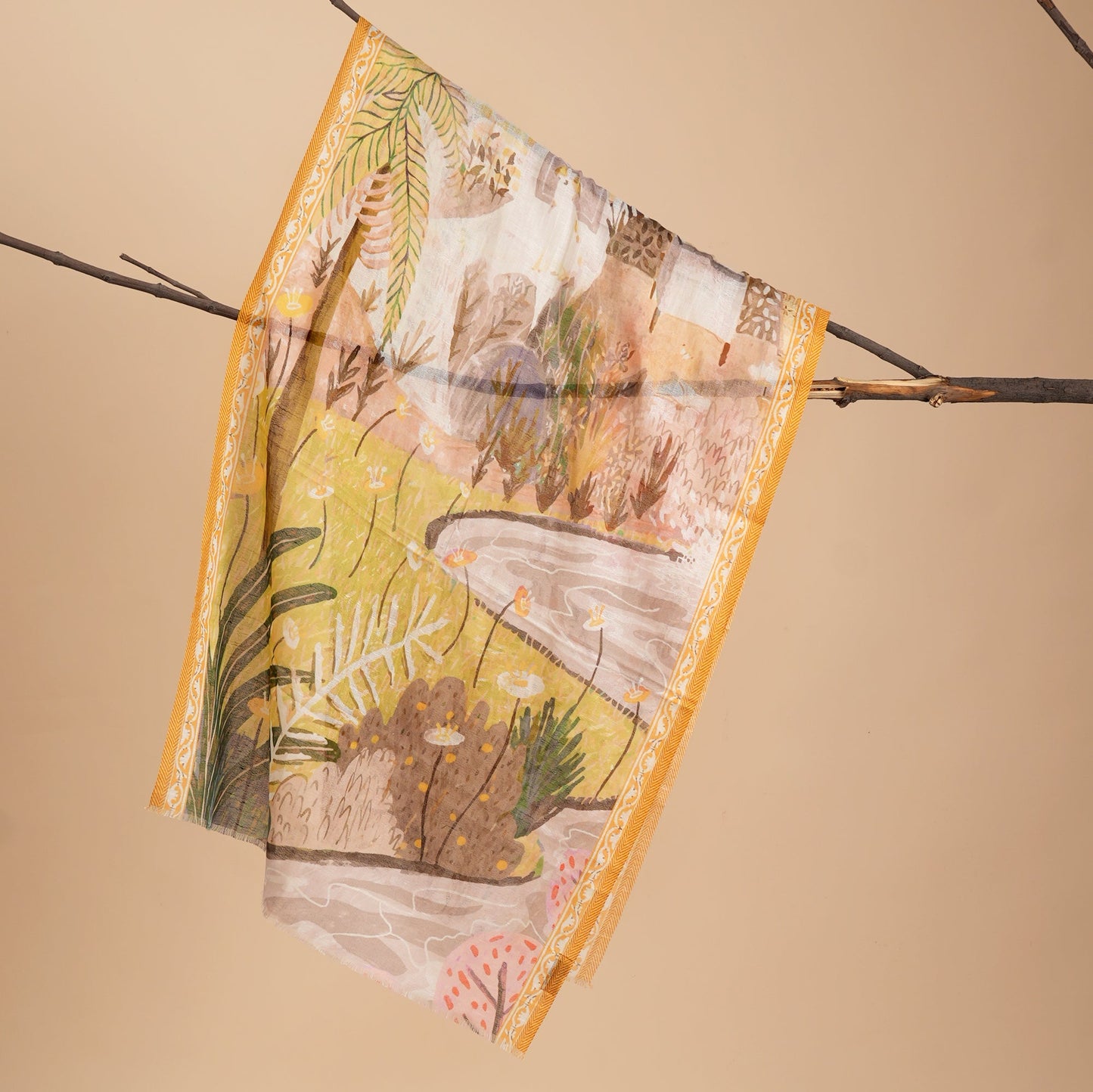Scarf | Cotton Linen Soft Breathable | Kraft Gift Pack
