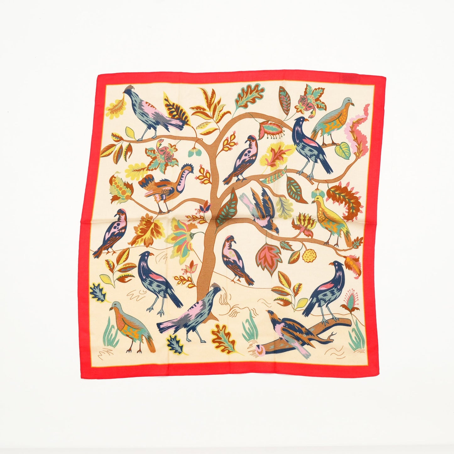 Scarf | Mulberry Silk Bird Song | Red