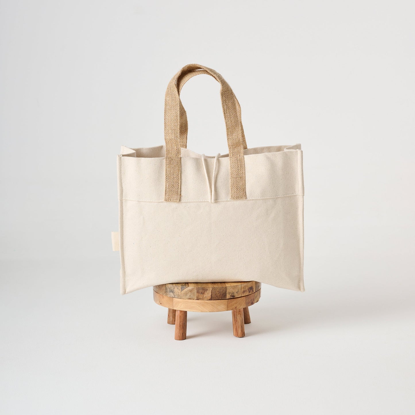 Tote Bag | Canvas Jute Button Closure