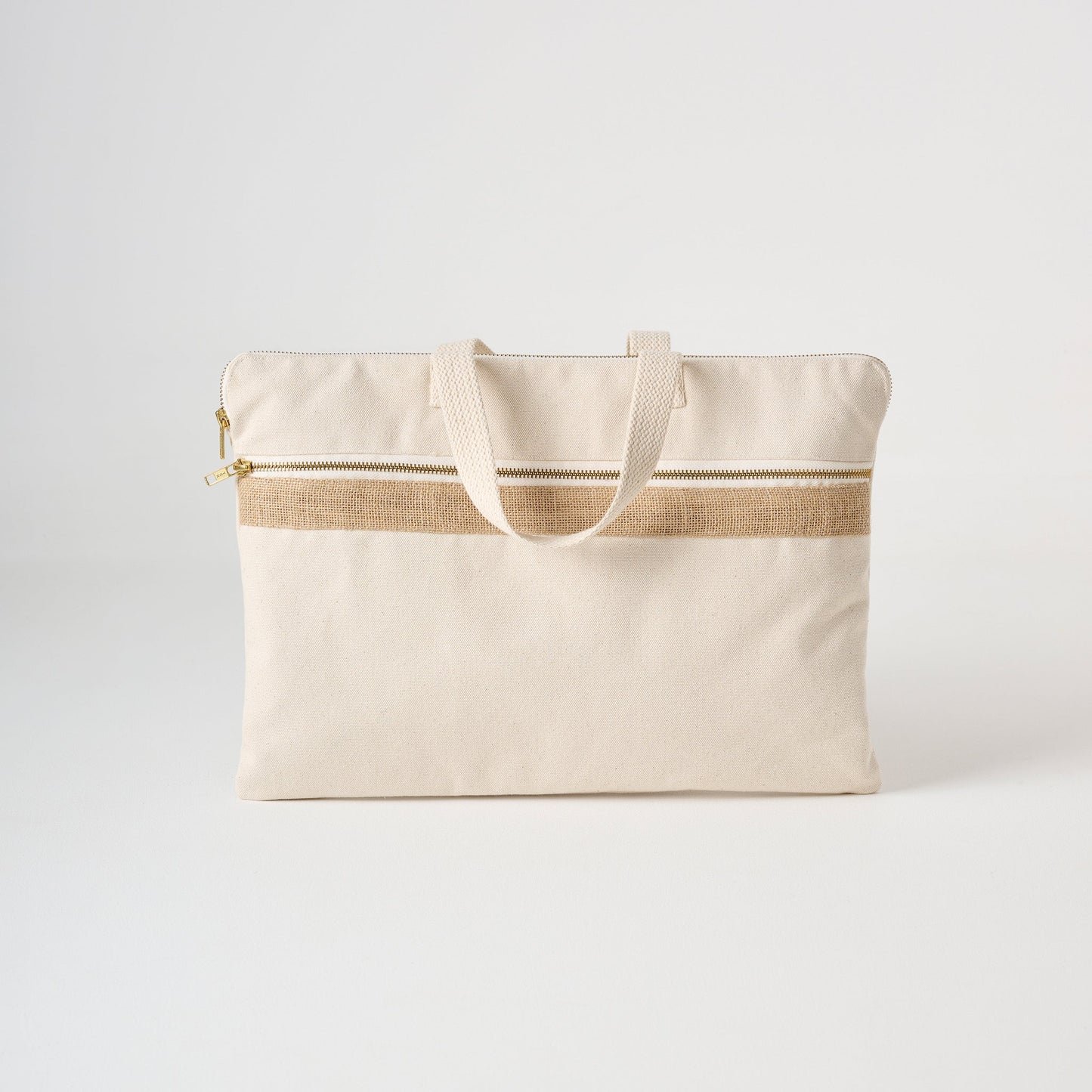 Laptop Bag | Cotton Canvas Jute Accent