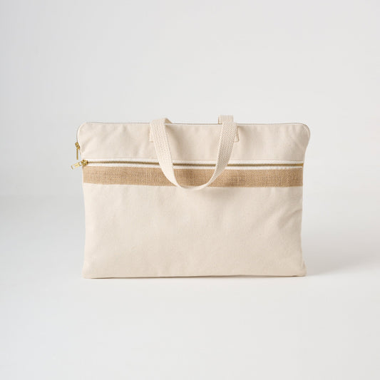 Laptop Bag | Cotton Canvas Jute Accent