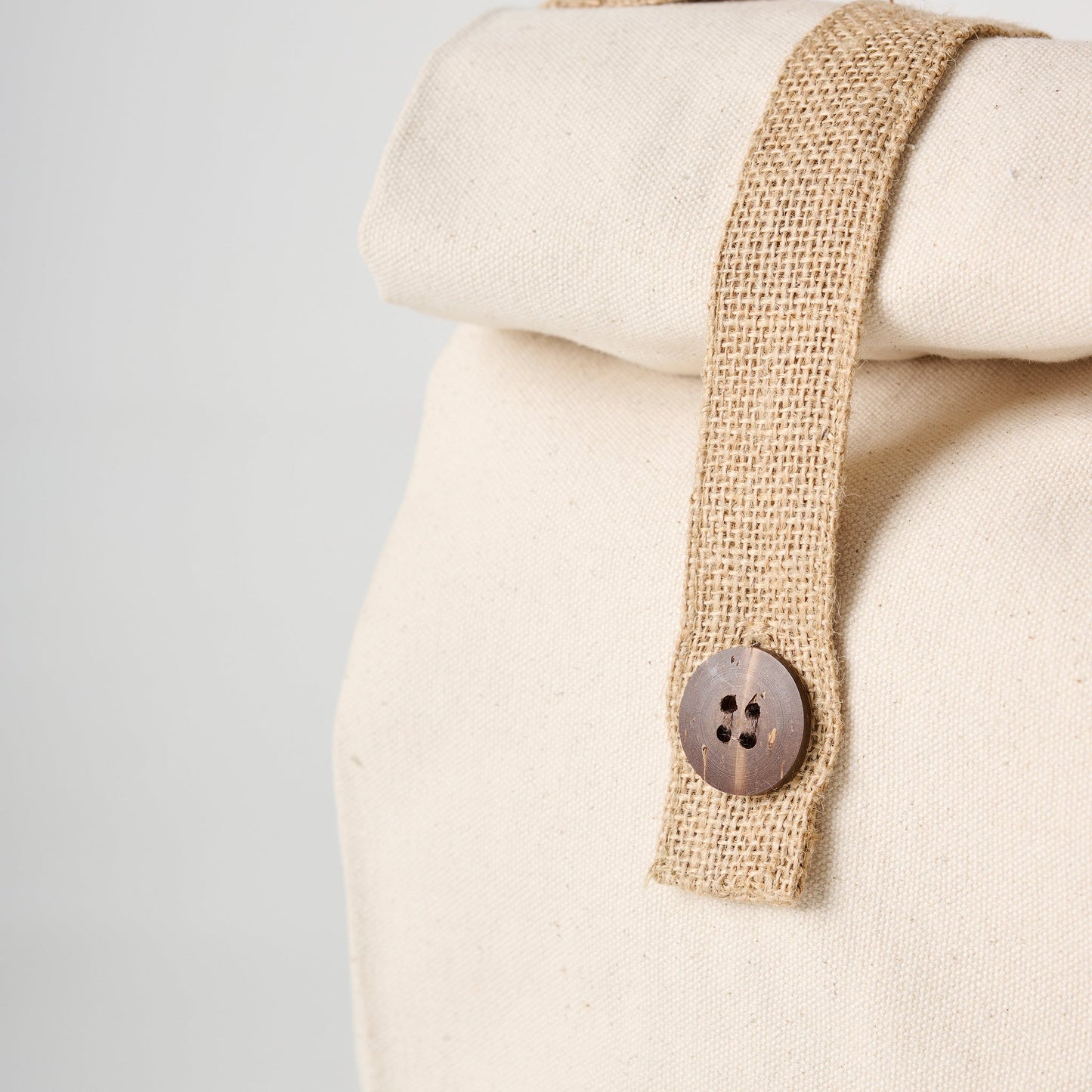 Bag | Canvas Jute Lunch Button