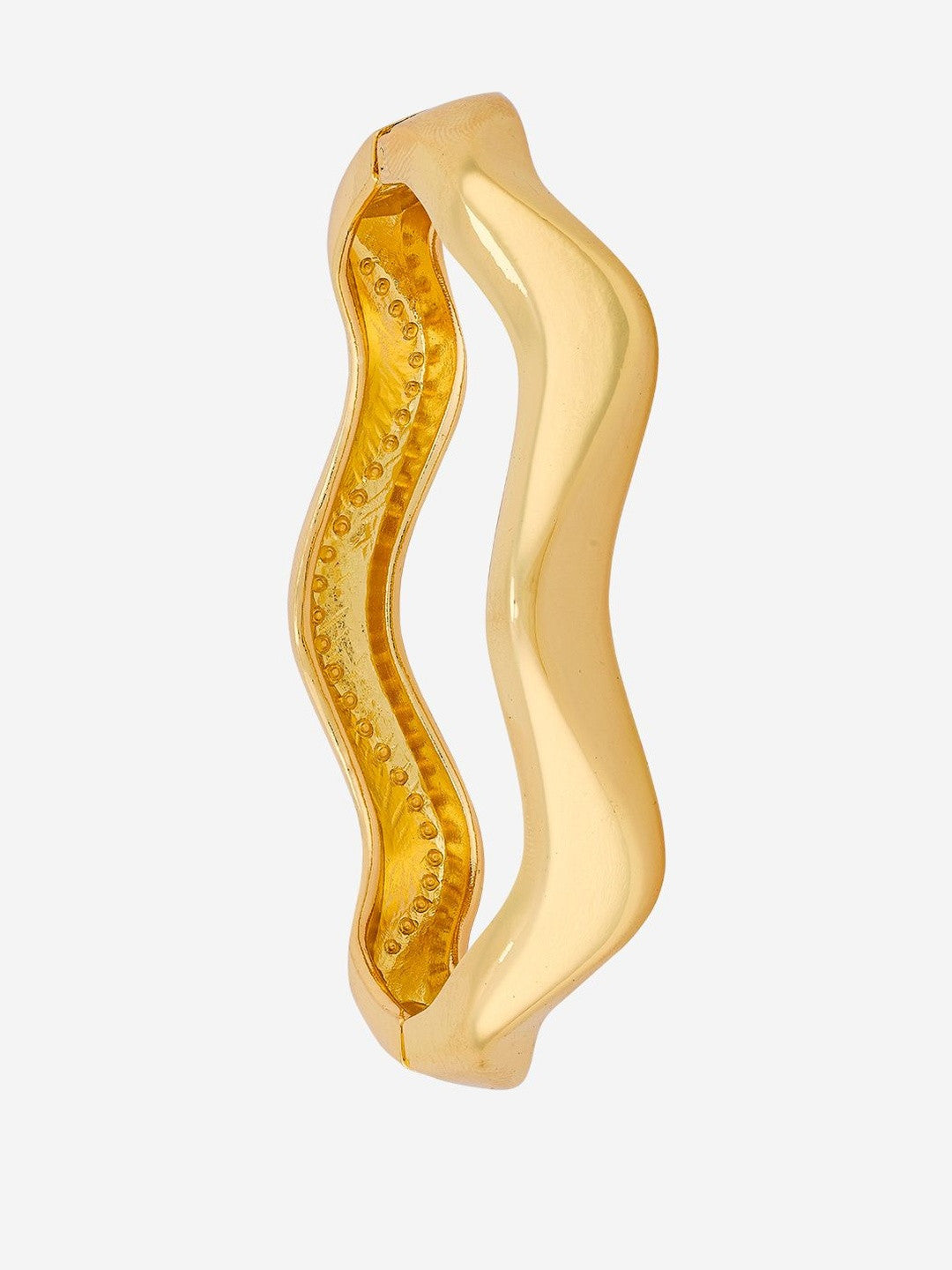 Gold-Plated Cuff Bracelet – Fashion Accessory – Copper, Gold-Plated – Interlock Closure