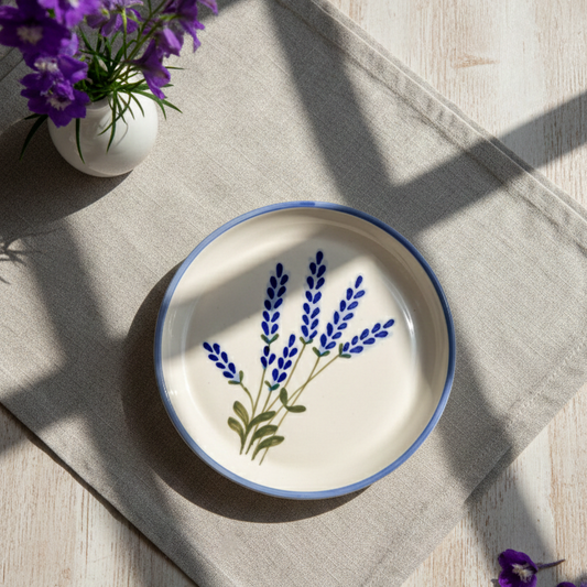 Lavender Plate – Ceramic Dessert Plate – Microwave & Dishwasher Safe – 5 Inch