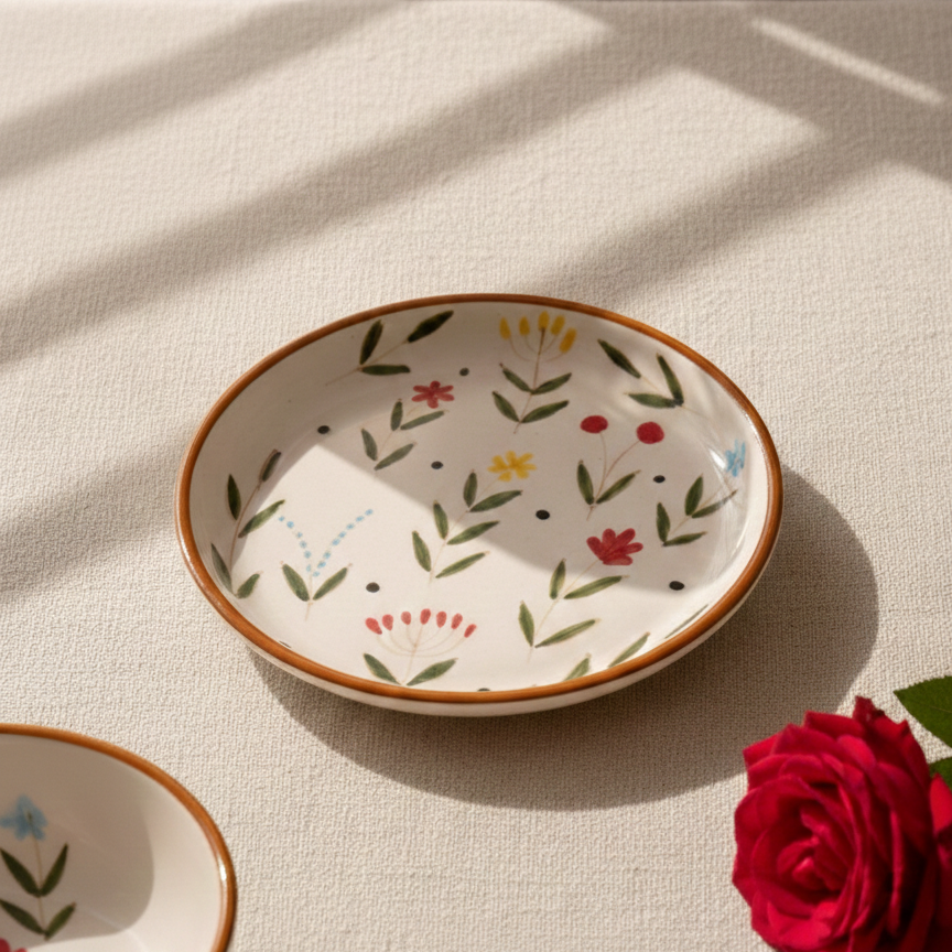 Dilkhush Plate – Dessert Plate – Durable Glazed Ceramic – 5 Inch