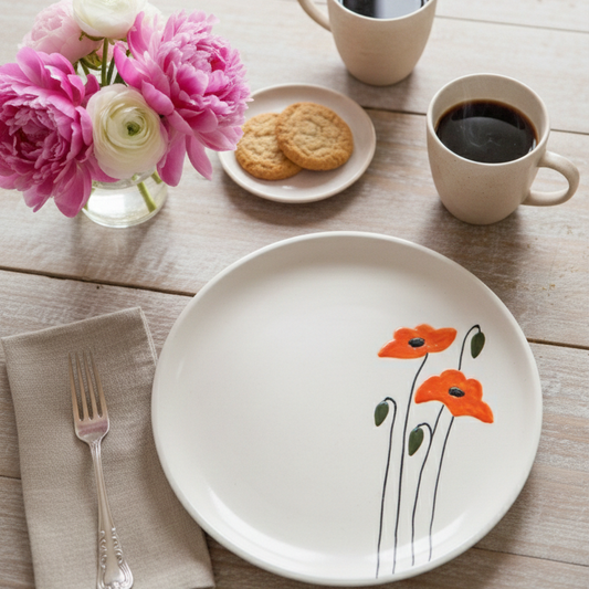 Sunset Quarter Plate – Ceramic Appetizer Side Plate – Microwave Dishwasher Safe – 7 Inch