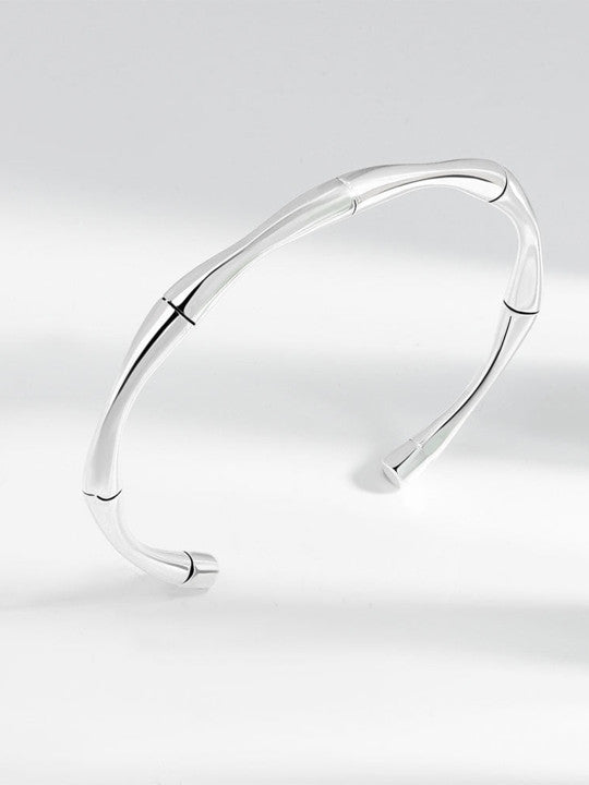 Silver Cuff Bracelet - Polished Stainless Steel – Easy-Wear Slip-On