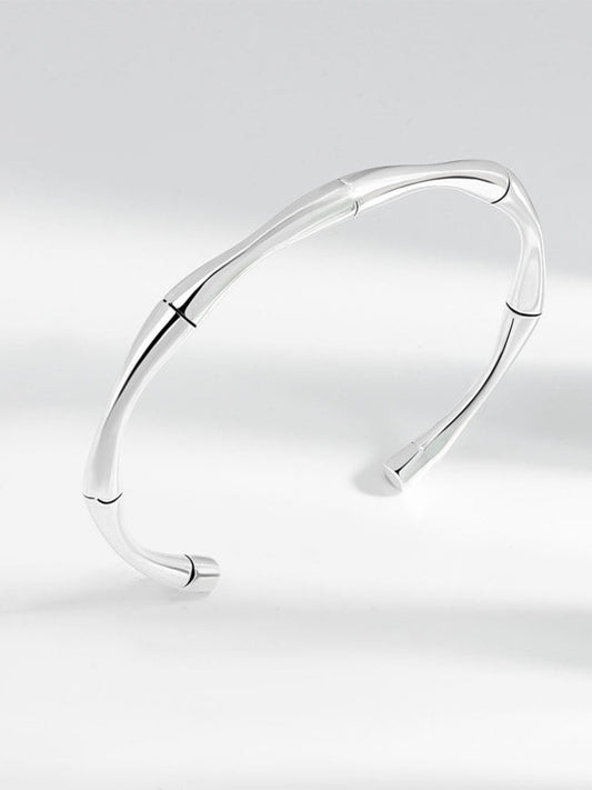 Silver Cuff Bracelet - Polished Stainless Steel – Easy-Wear Slip-On