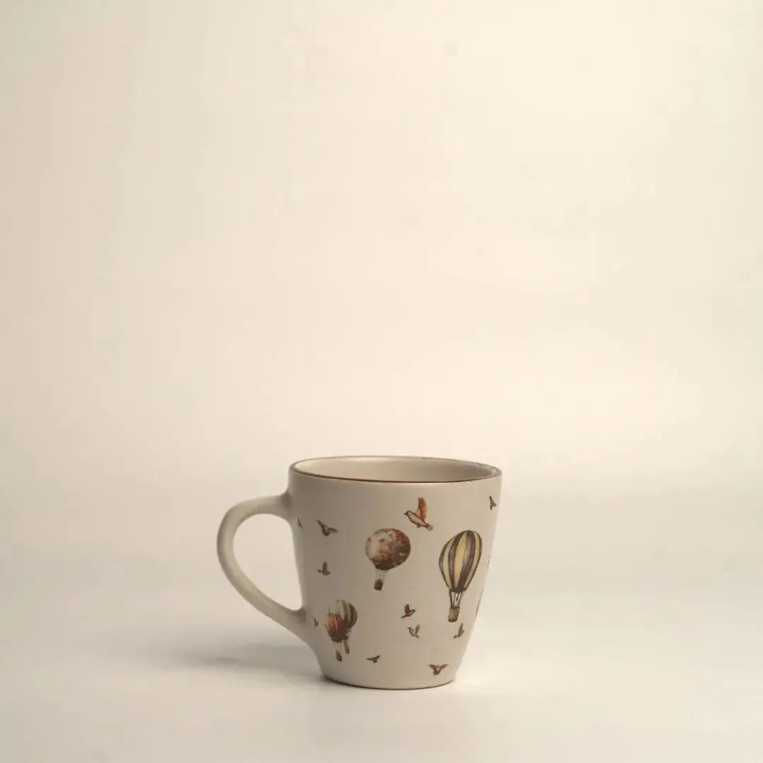 Hot Air Balloon Ceramic Coffee Mug | Handcrafted Stoneware Tea & Coffee Cup