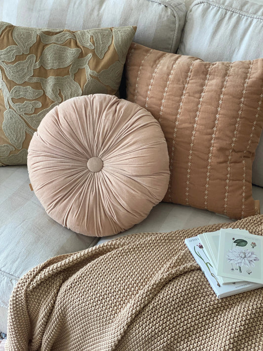 Cuddle Baby Pink Velvet  Round Cushion SanctuaryLiving