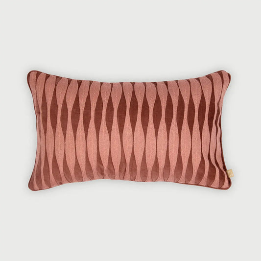 Ripple Rhubarb Oblong Cushion Cover SanctuaryLiving