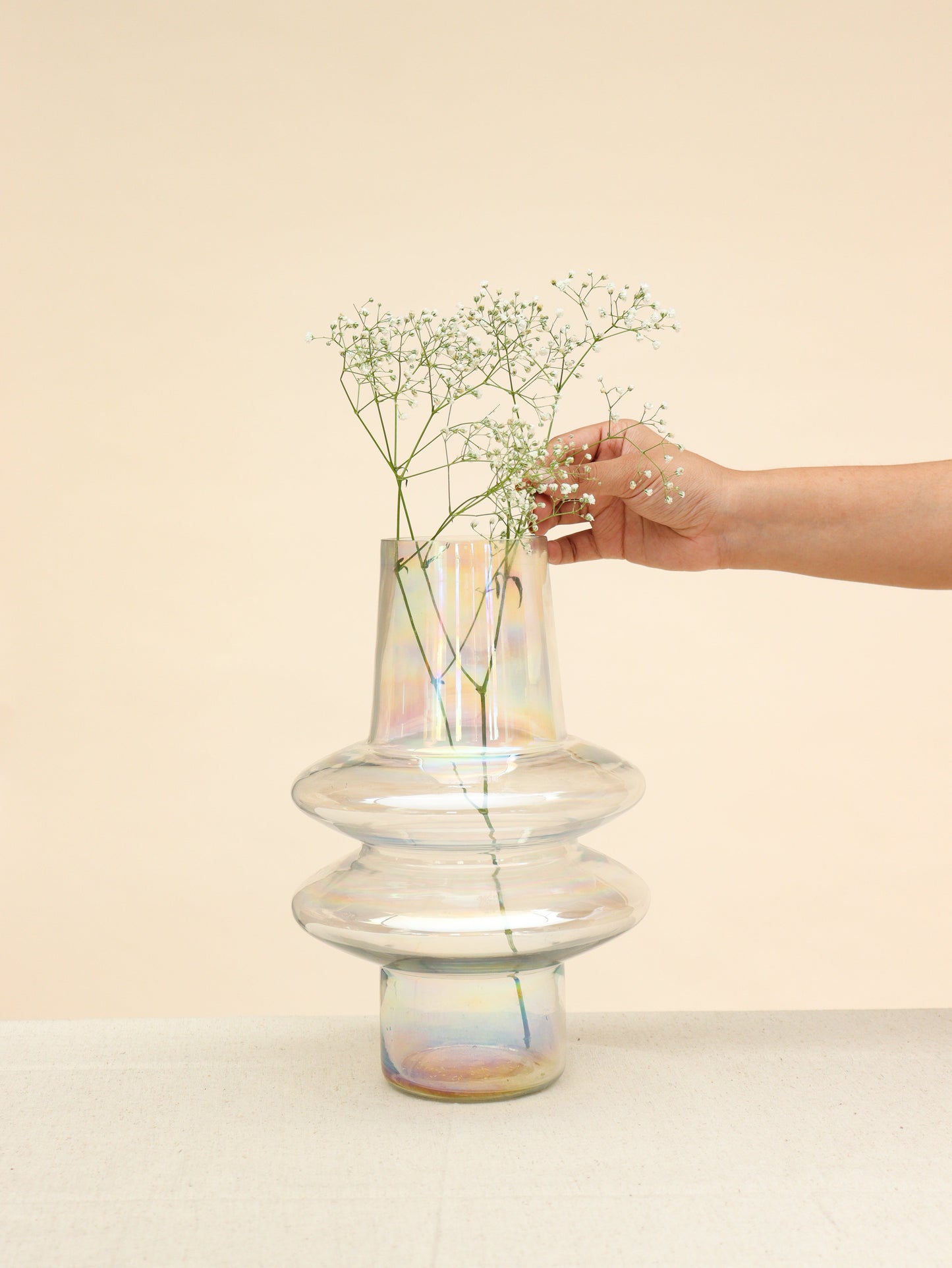 Handcrafted Rippled Glass Vase - 3 Finishes