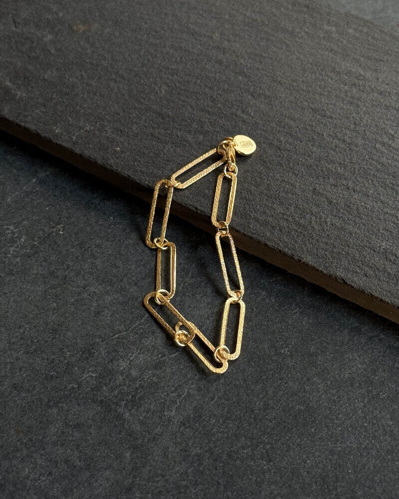 Link Chain Bracelet with Gold Coin