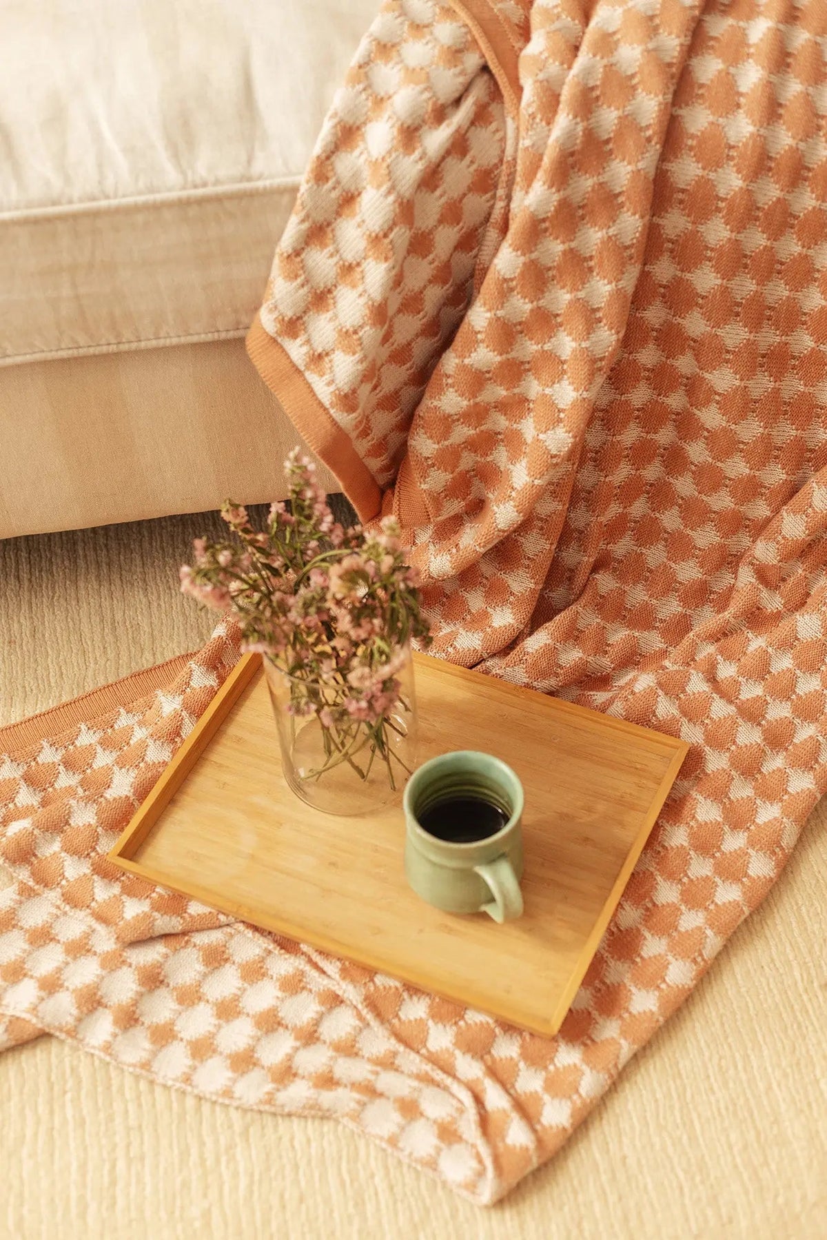 Ivy Spice Cotton Knitted Throw SanctuaryLiving