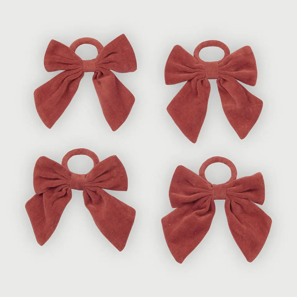 Rhubarb Velvet Napkin Rings-Set of 4 SanctuaryLiving