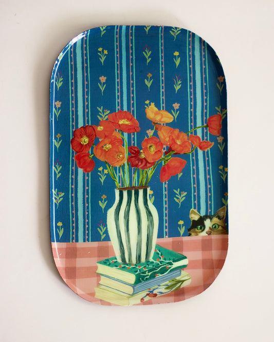 Wall Plate | Vibrant Flowers Print | 30x19.5x1.5cm