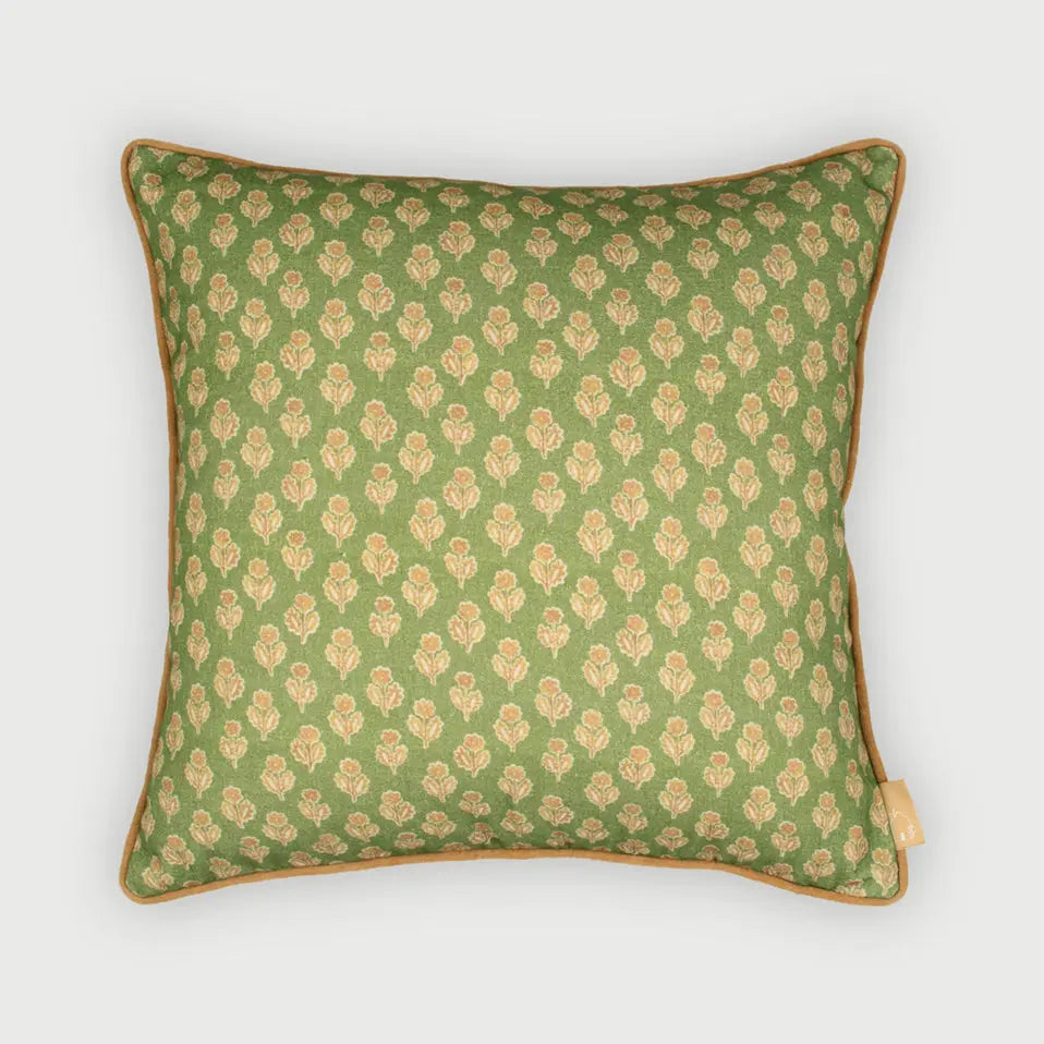 Cushion Cover | Viola Forest Green Cotton Cushion Cover by Sanctuary Living
