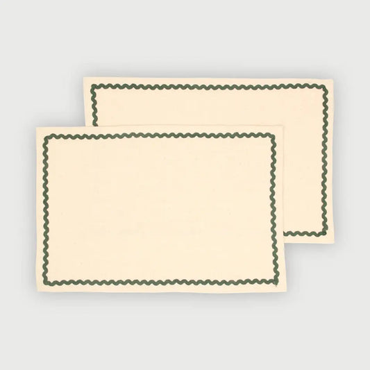 Table Mat | Clara Eucalyptus Cotton Table Mats-Set of 2 by Sanctuary Living