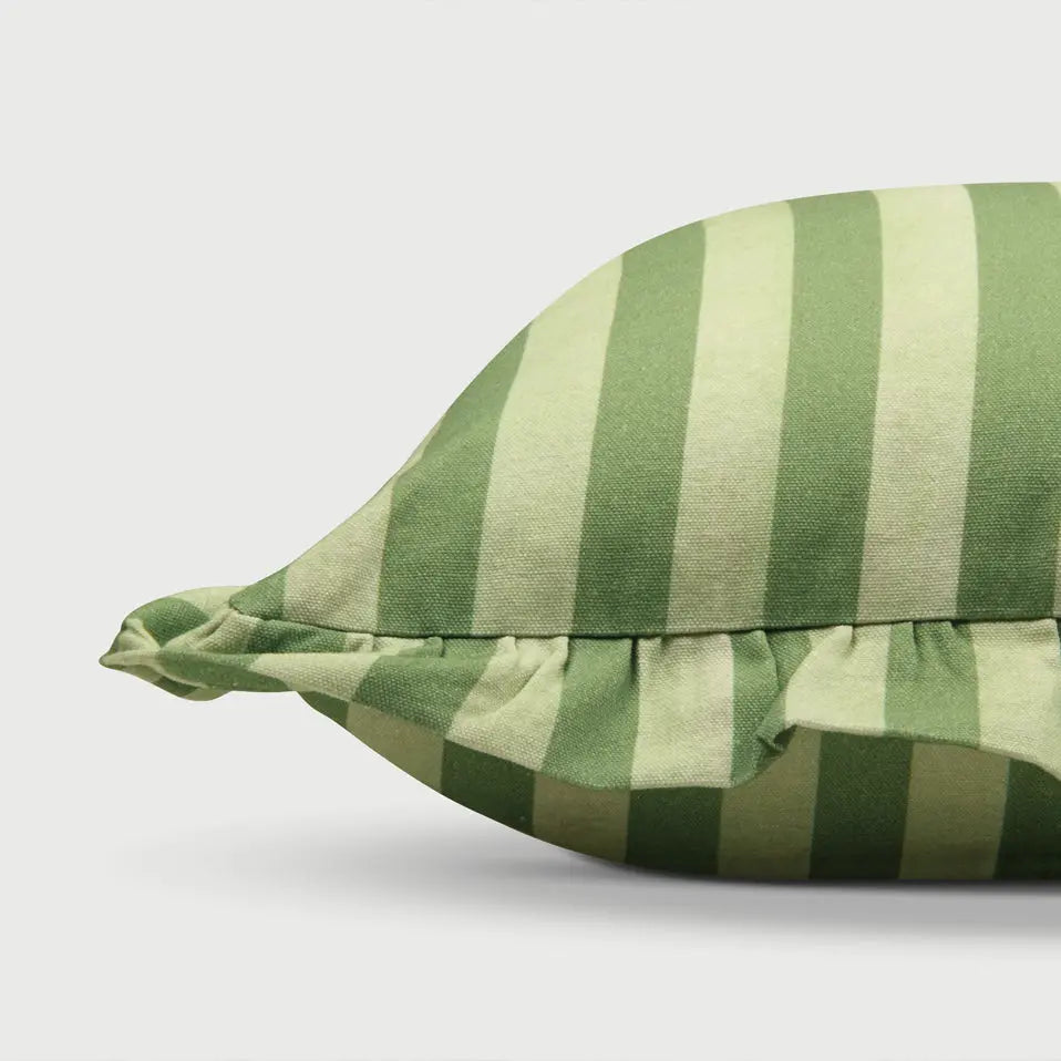 Cushion Cover | Linea Ruffle Forest Green Cotton Cushion Cover by Sanctuary Living