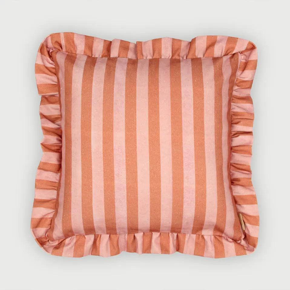 Cushion Cover | Linea Ruffle Dusty Rose Cotton Cushion Cover by Sanctuary Living