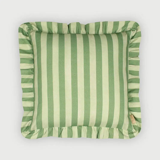 Cushion Cover | Linea Ruffle Forest Green Cotton Cushion Cover by Sanctuary Living