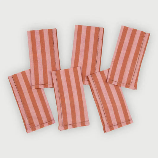 Table Napkin | Linea Dusty Rose Cotton Table Napkins-Set of 6 by Sanctuary Living