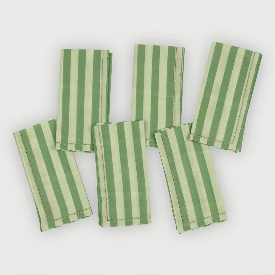 Table Napkin | Linea Forest Green Cotton Table Napkins-Set of 6 by Sanctuary Living