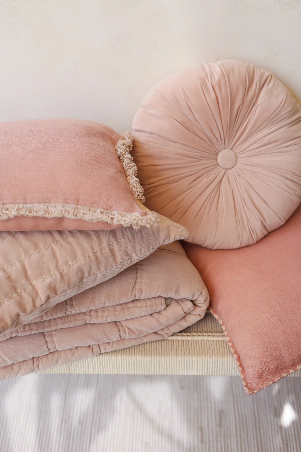 Cuddle Baby Pink Velvet  Round Cushion SanctuaryLiving