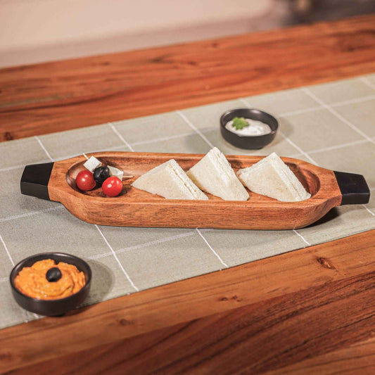 Paddle Up Serving Tray – Decorative Tray – Acacia Wood, Handcrafted – 41x11x4 cm