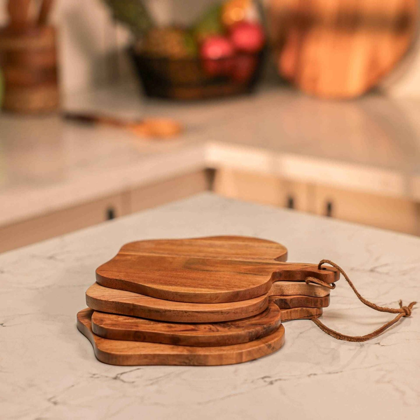 Harvest Serving Board – Acacia Wood Platter Set – Handcrafted – 4-Piece