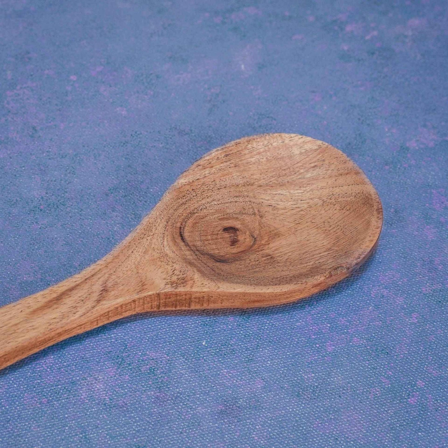 Serving Spoons – Mango Wood & Enamel Utensil Set – Handcrafted – 30cm