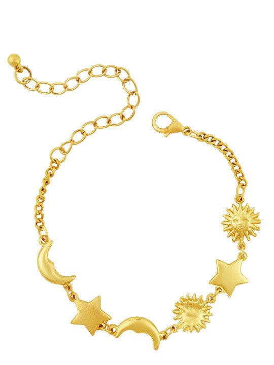 Gold-Tone Charm Bracelet – Alloy Material, Lobster Closure