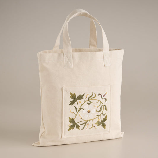 Tote Bag | Cotton Canvas Medallion Motif | Natural