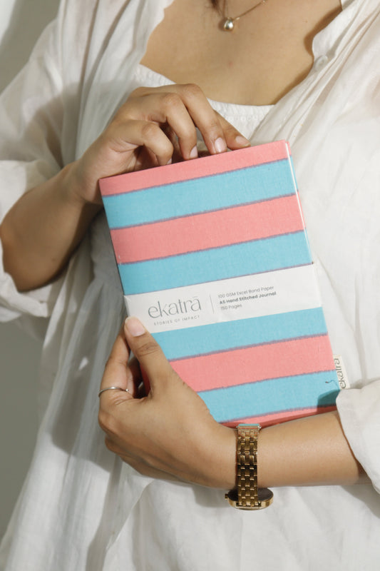 Handcrafted Sustainable A5 Unruled 100 GSM Paper Journal by Ekatra