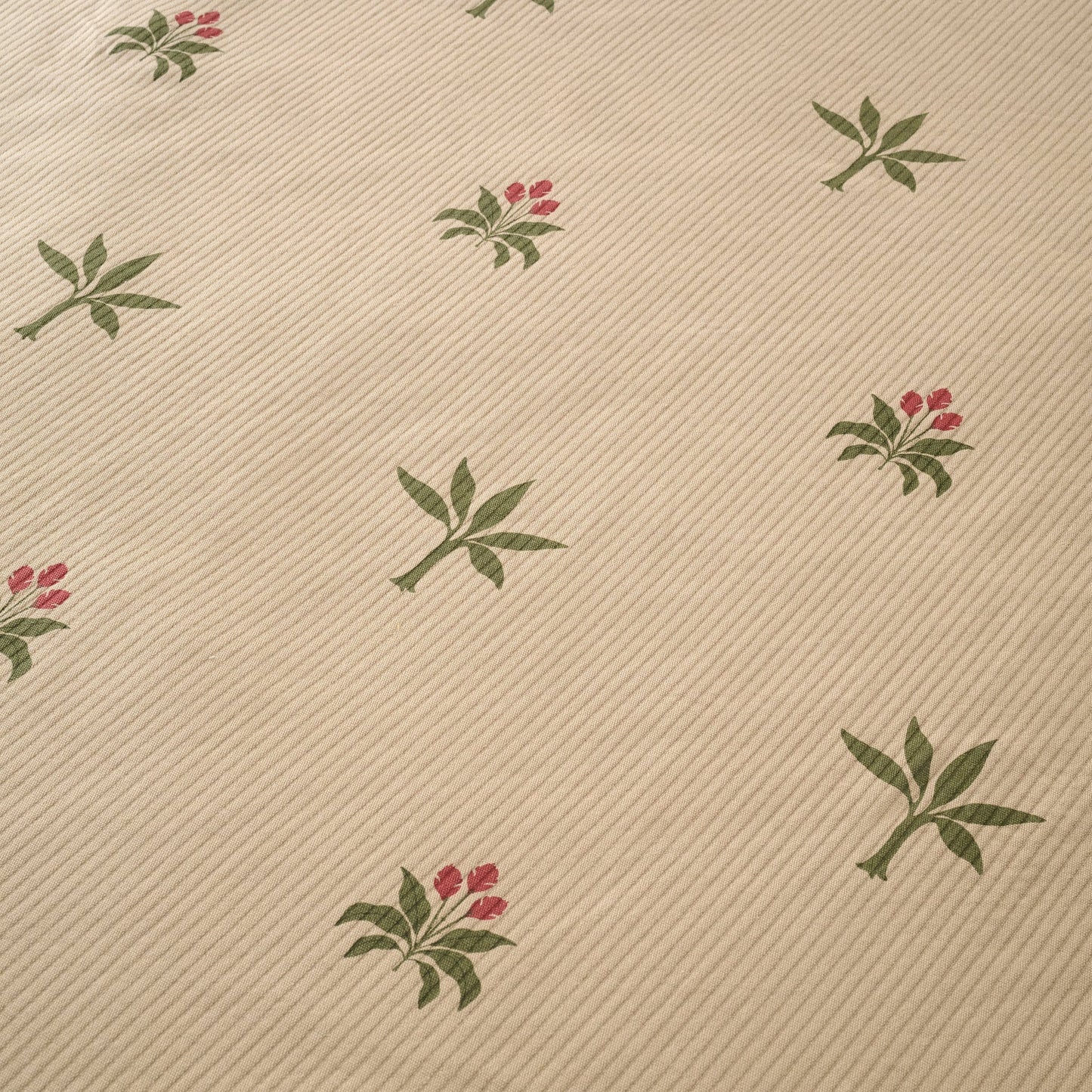 Bed Cover | Cotton Ribbed Tropical Print | Set of 2, King & Queen Sizes