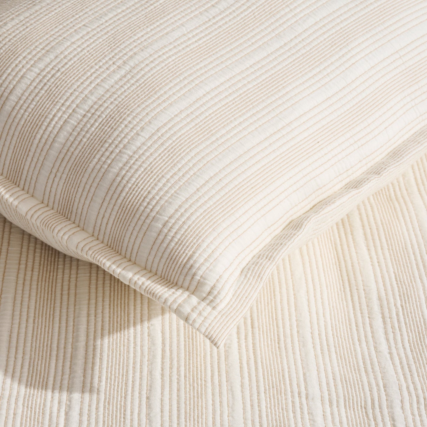 Bed Cover | Pin Rib Cotton | King & Queen, Set of 3