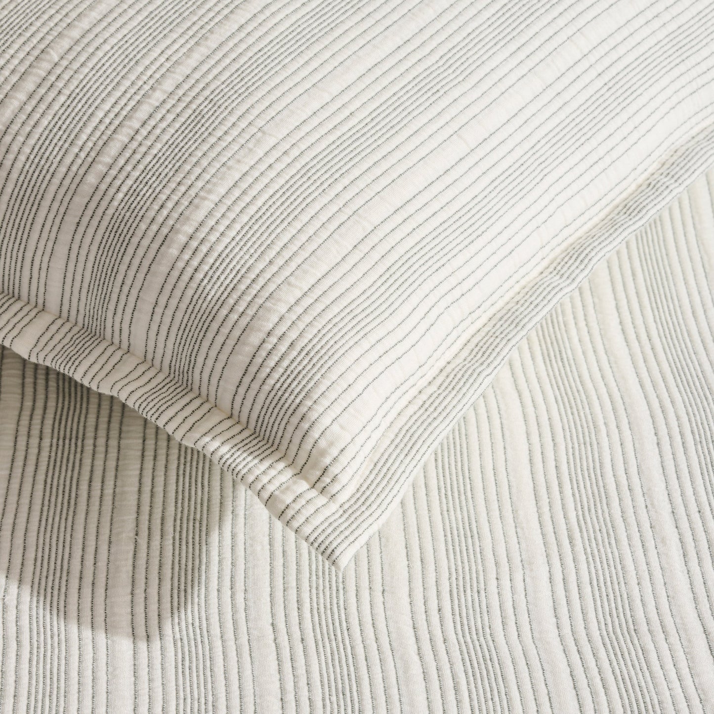 Bed Cover | Pin Rib Cotton | King & Queen, Set of 3