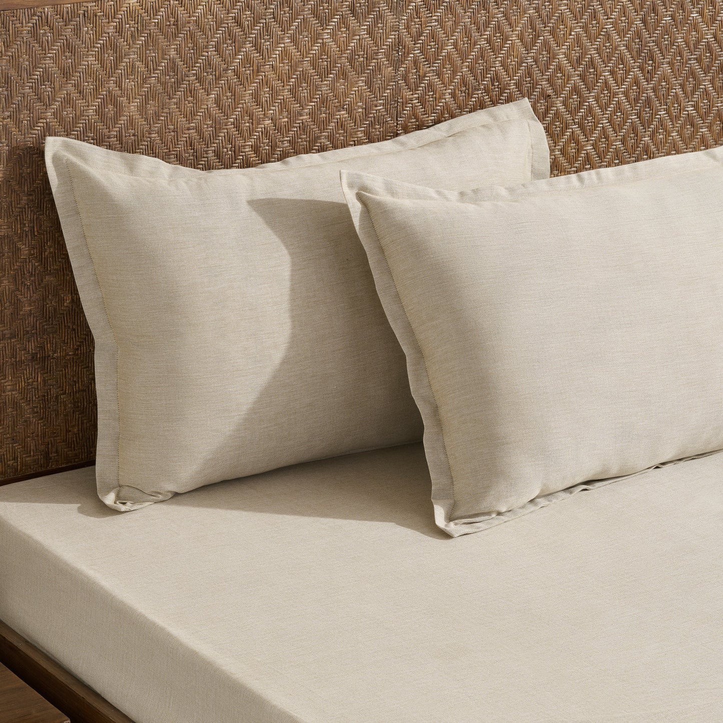 Bedsheet | Cotton Bamboo Chambray | Ginger With 2 Pillow Shams
