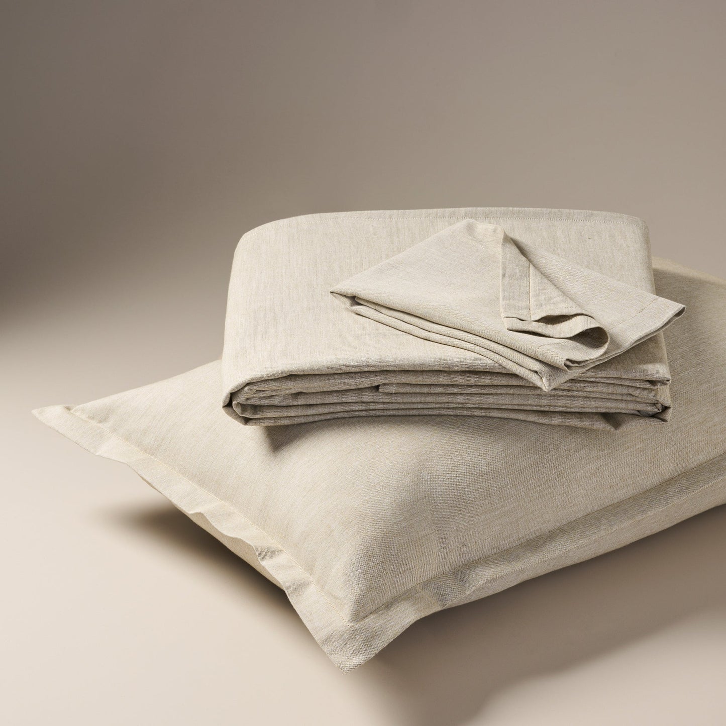 Bedsheet | Cotton Bamboo Chambray | Ginger With 2 Pillow Shams