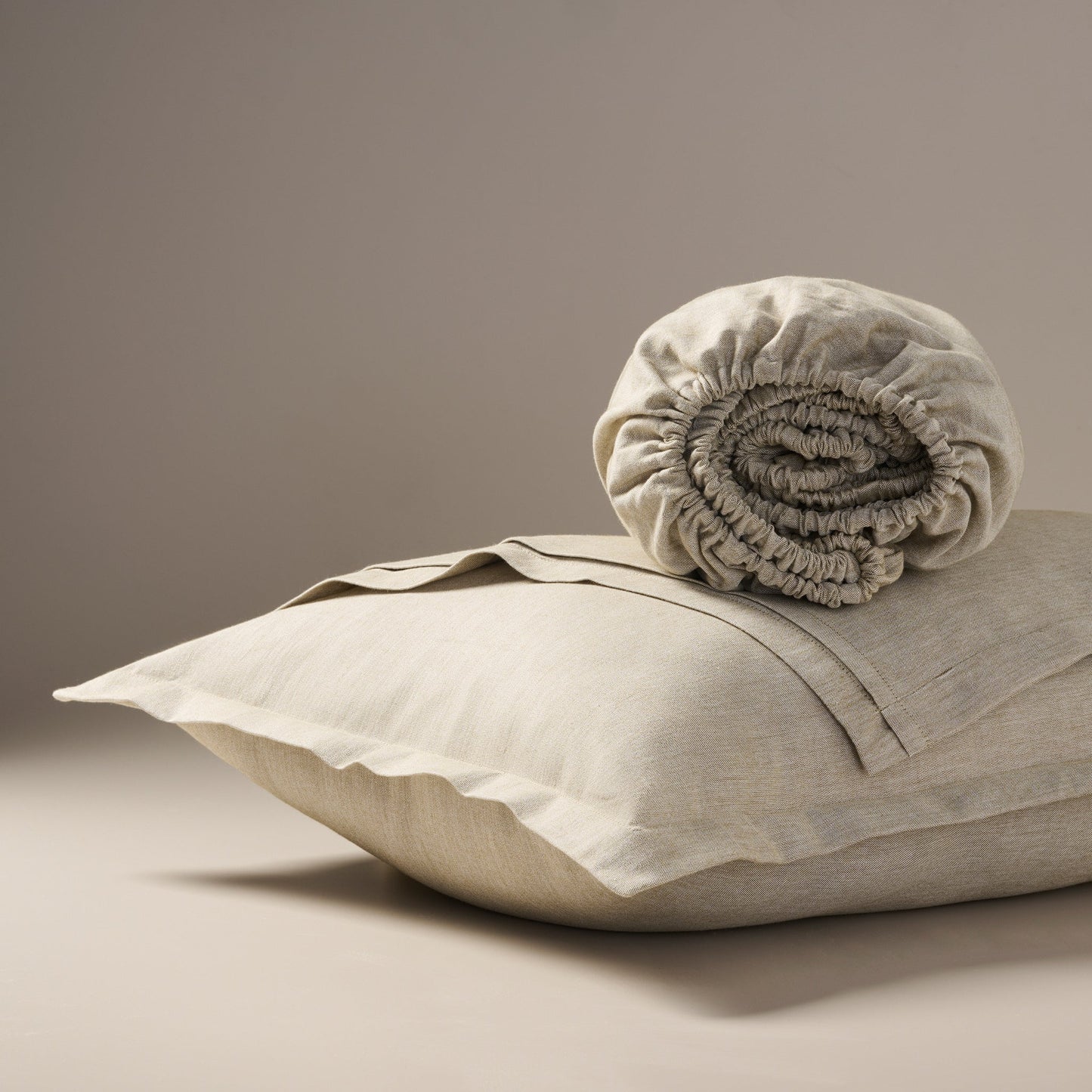 Bedsheet | Cotton Bamboo Chambray | Ginger With 2 Pillow Shams