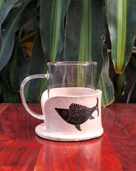 Papier-mache Mug holder set-Fish