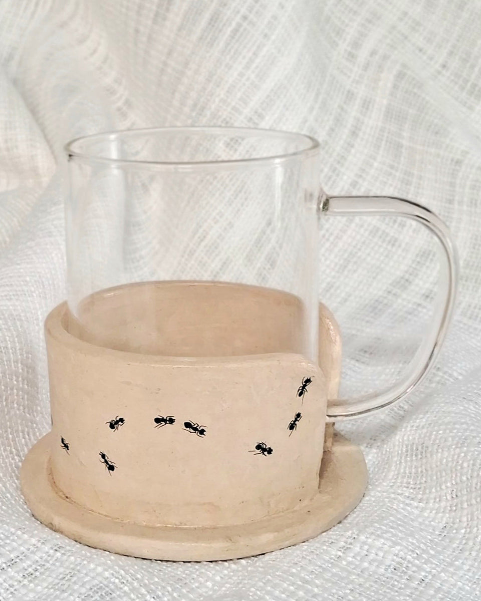 Papier-mache Mug holder set - Ants