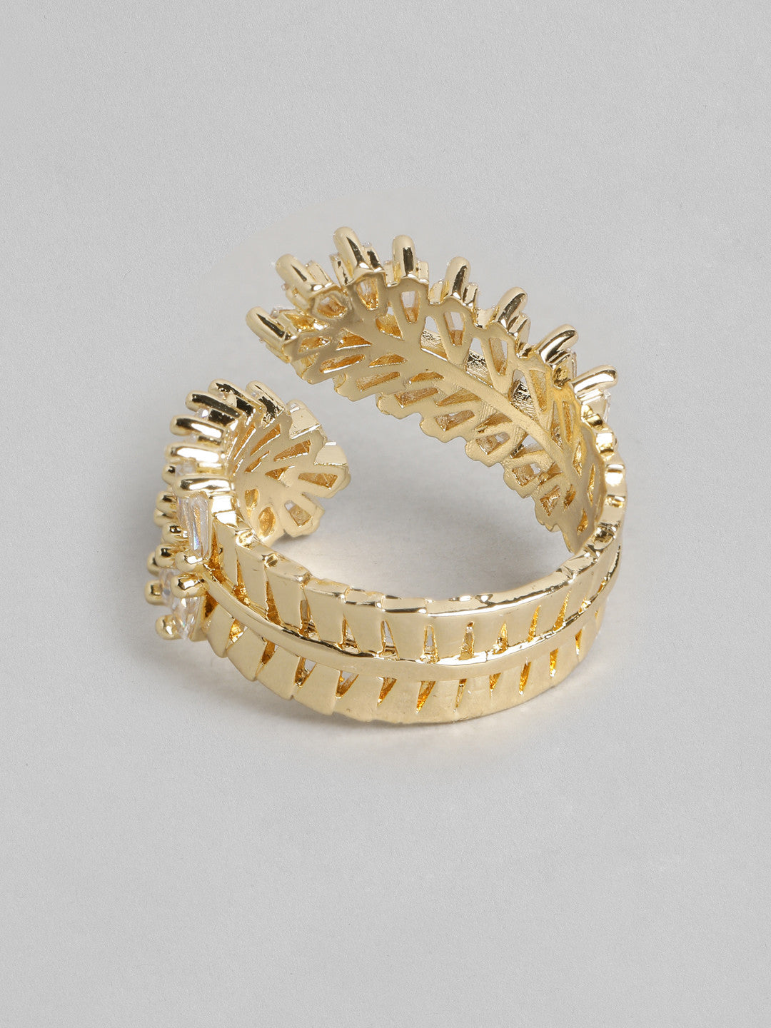 Stone Studded Finger Ring – Adjustable Ring – Gold-Toned, Stone – Single Unit